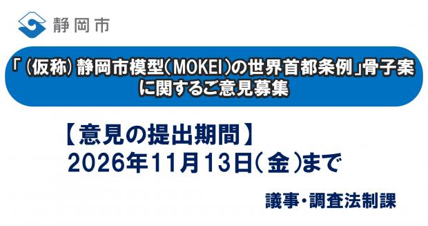 仮称静岡市模型の世界首都条例骨子案に関するご意見募集