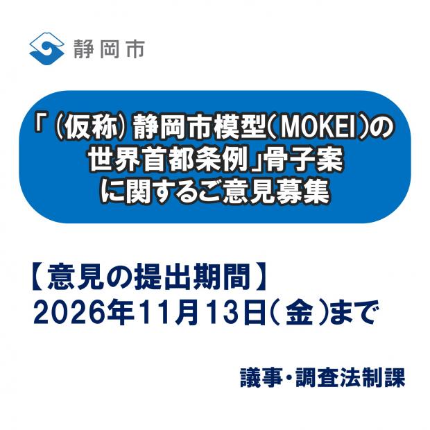 仮称静岡市模型の世界首都条例骨子案に関するご意見募集