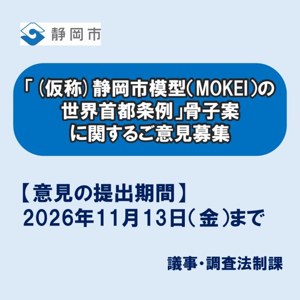 「（仮称）静岡市模型（MOKEI）の世界首都条例」骨子案に関するご意見募集