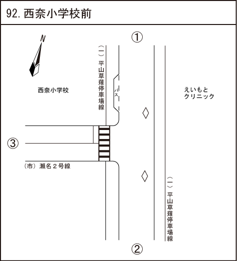 西奈小学校前