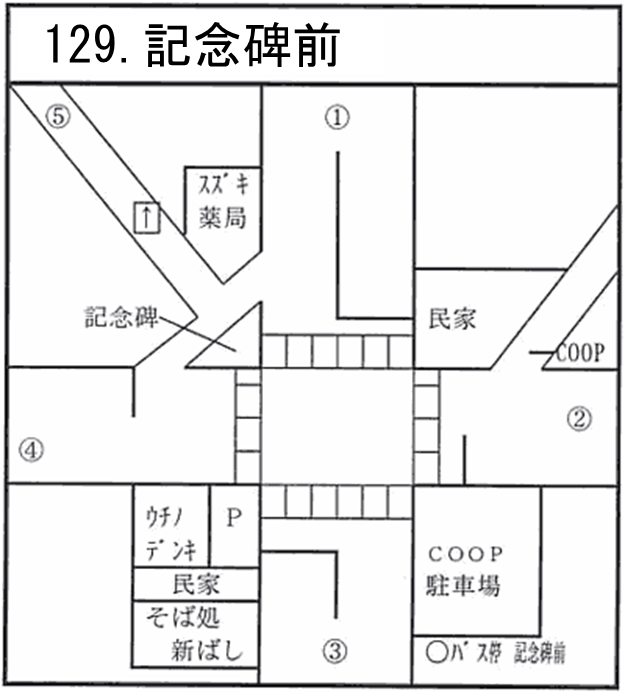 記念碑前