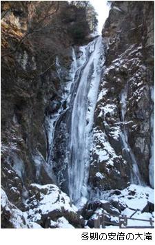 冬期の安部の大滝の写真