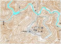 10.寸又峡温泉:寸又川の曲流と蛇行切断の場所