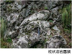 13.大札山周辺:犬居帯のメランジュと枕状溶岩の写真