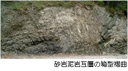 14　山犬段と蕎麦粒山周辺: 寸又川層群の褶曲構造の写真