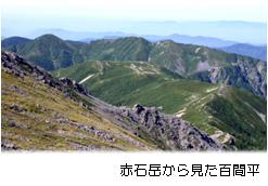 赤石岳から見た百間平の写真