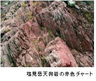 塩見岳天狗岩の赤色チャート画像
