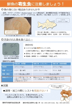 （リーフレット）鮮魚の寄生虫に注意しましょう