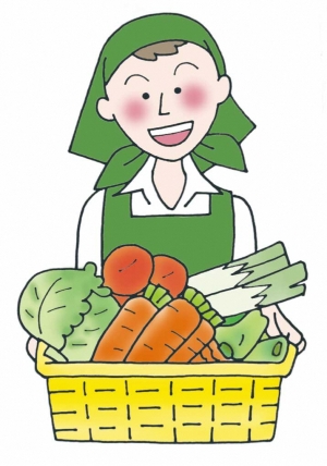食材の販売員の画像