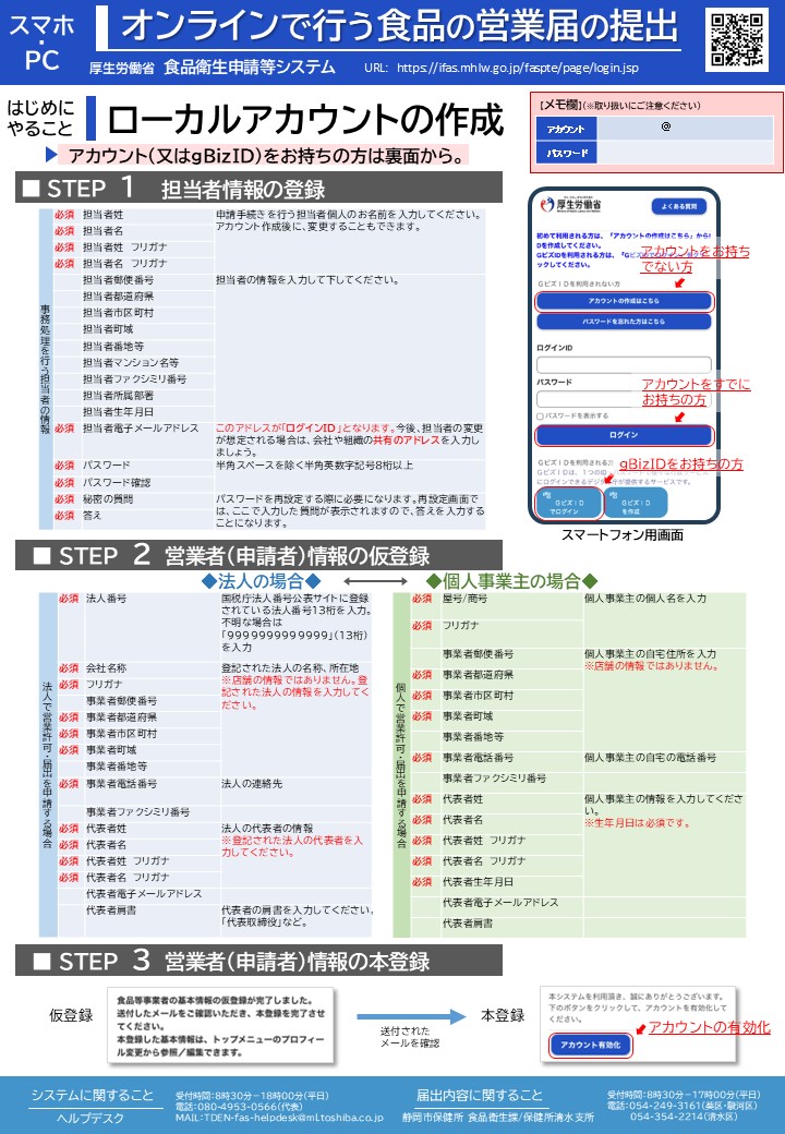 営業届出リーフレット