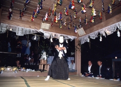 有東木の神楽の侍の舞の写真
