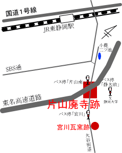 片山廃寺跡　位置図