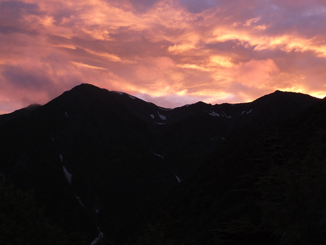 赤石岳の夕景