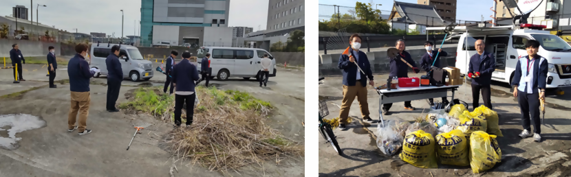 ドコモCS東海による草刈りの様子