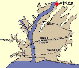 牛妻水源地位置図